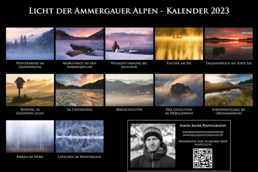 Kalender 2023 – Licht der Ammergauer Alpen